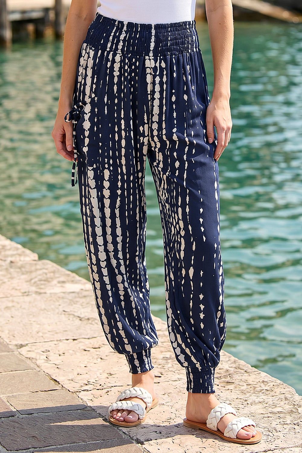 Roman Elastic Waist Animal Hareem Lounge Pants