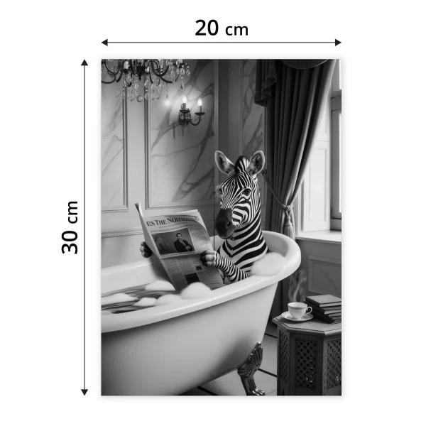 Plakat Zebra w wannie 20x30cm
