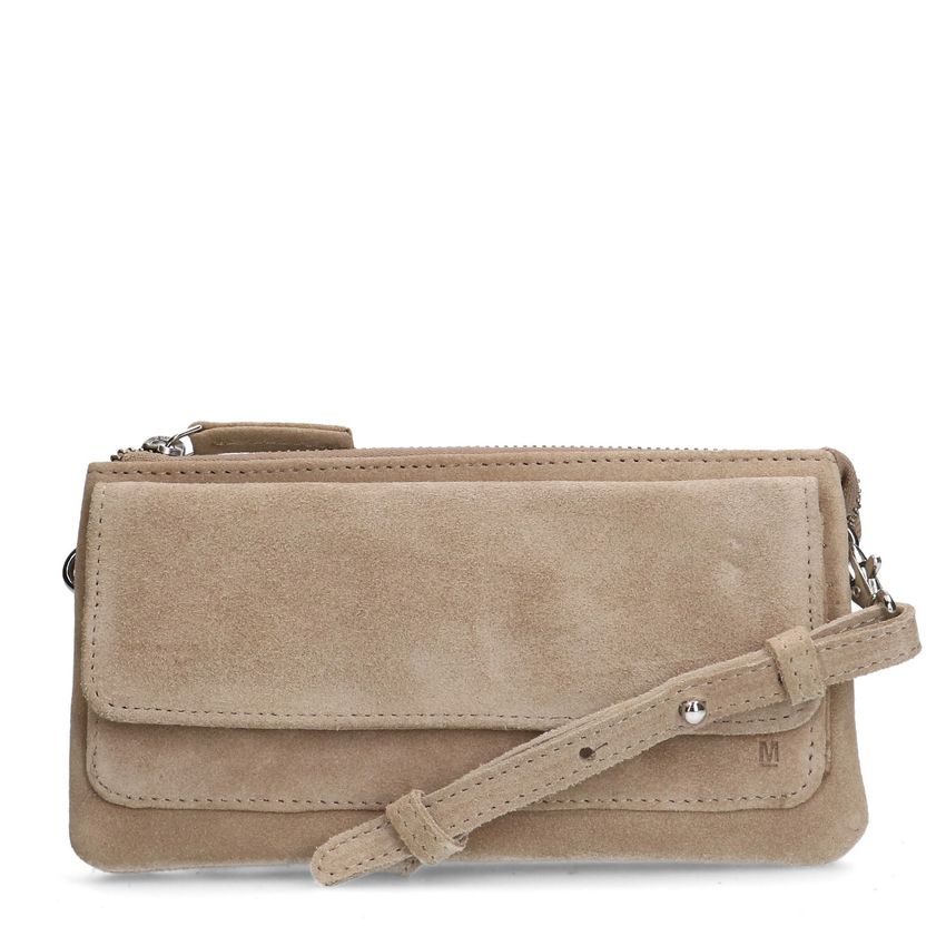Manfield Beige suède clutch