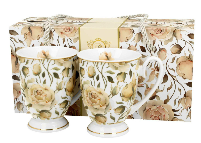 Komplet 2 Kubków Royal English Roses 320 ml do Kawy Herbaty Napoi