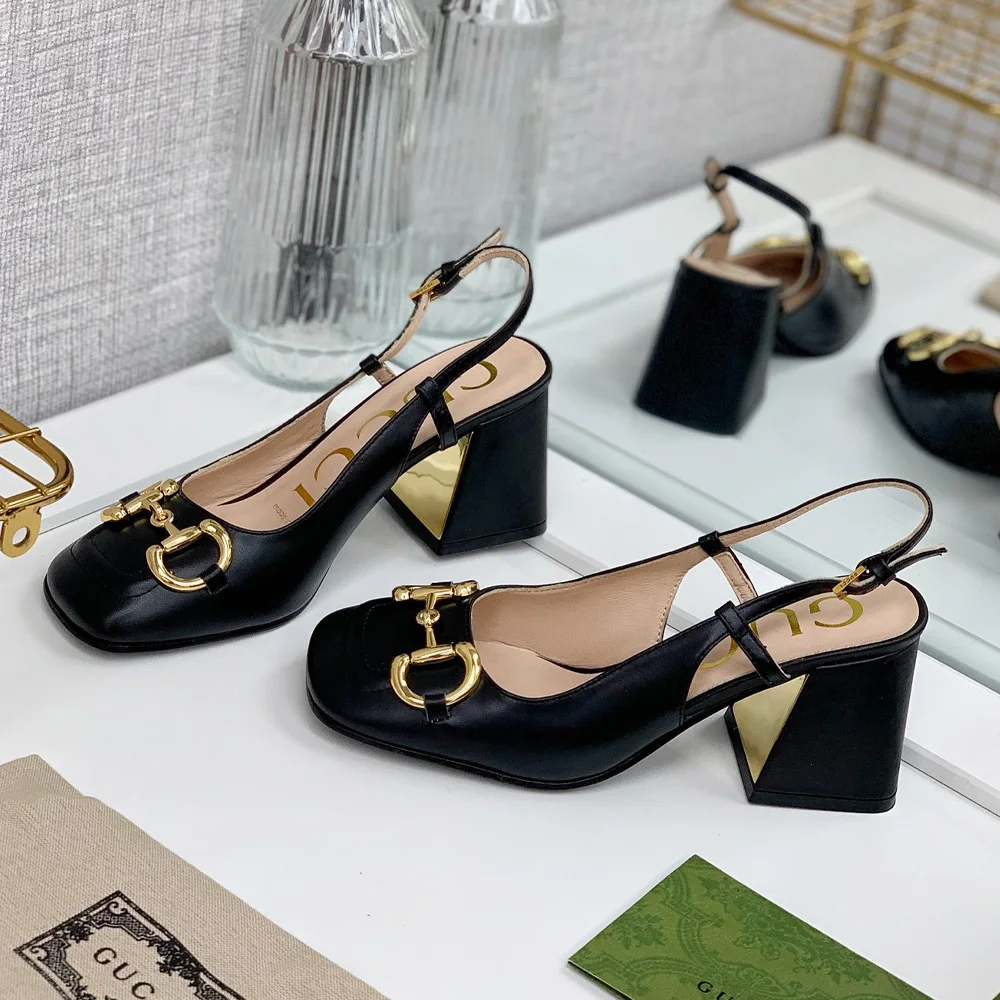 Gucci Buckle High Heels  Slide Sandal