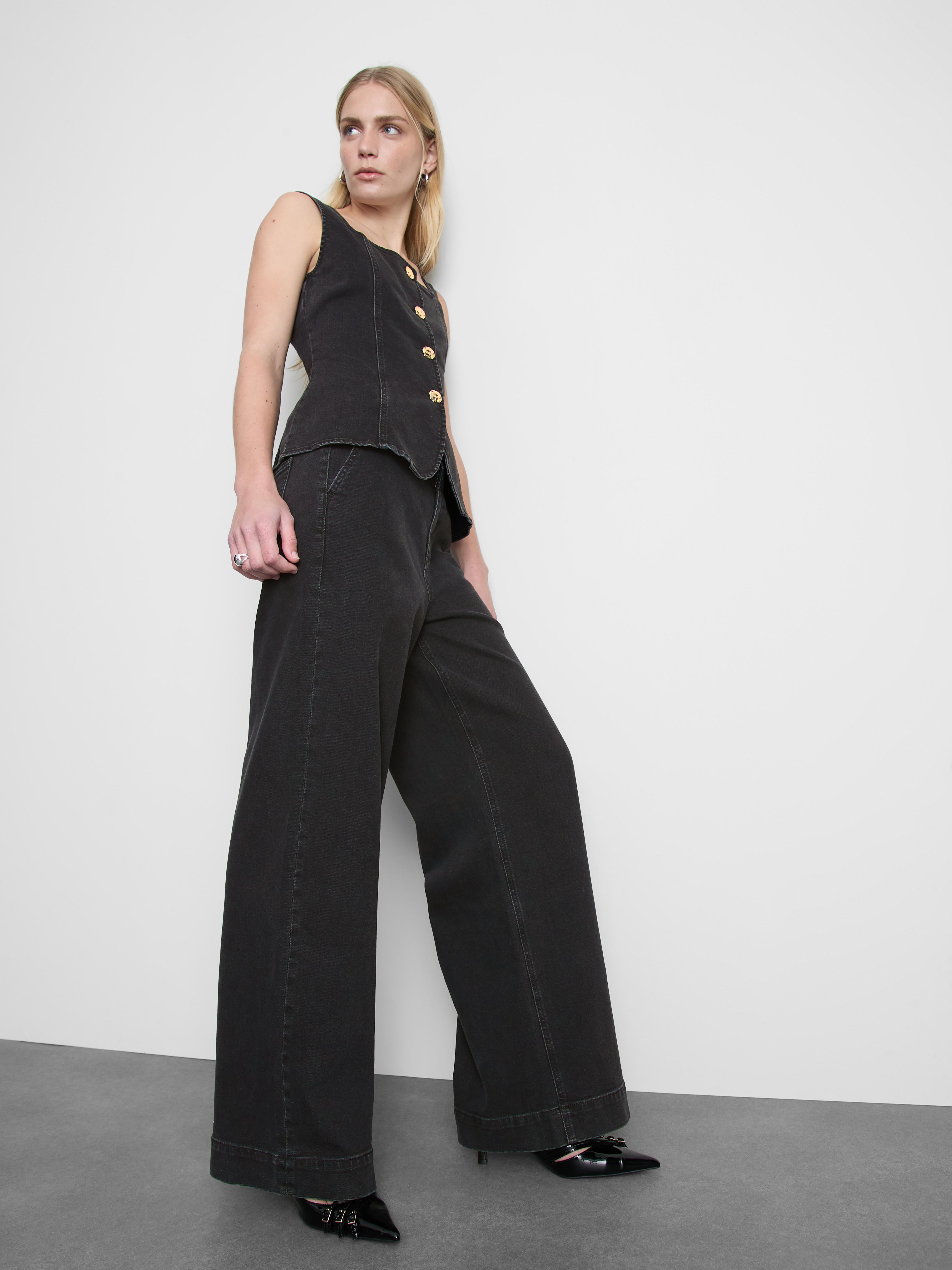 Square Neck Denim Waistcoat