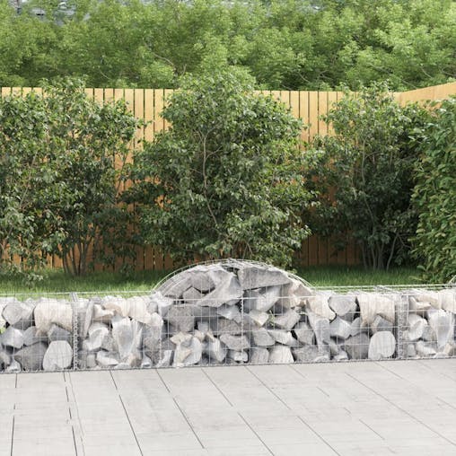 NNEVL Arched Gabion Baskets 3 pcs 200x50x40/60 cm Galvanised Iron