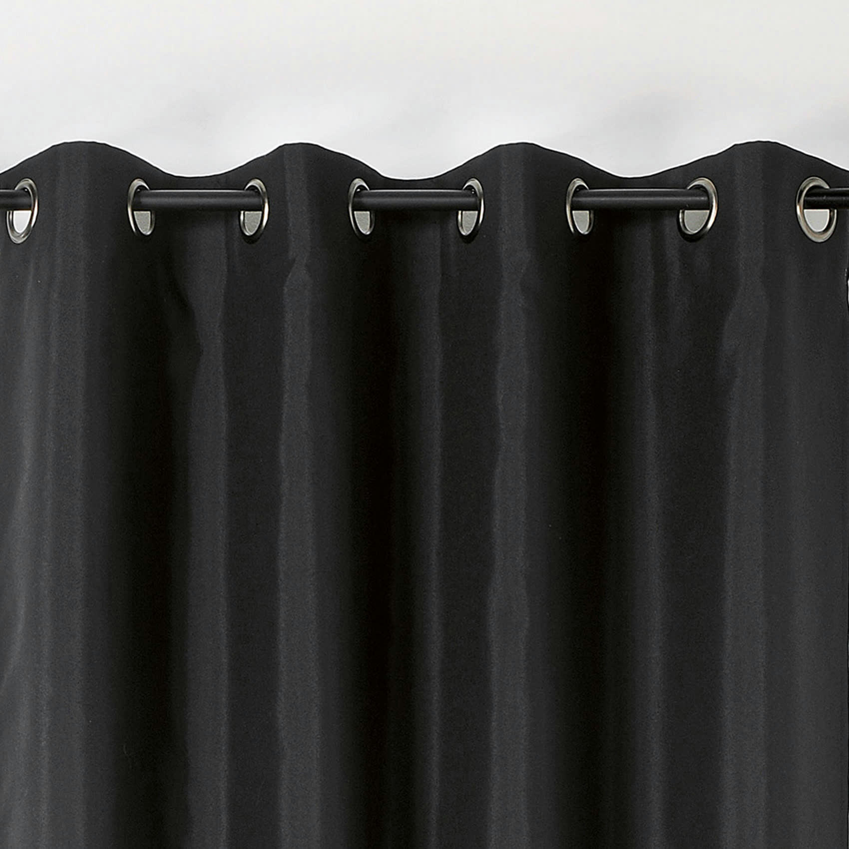 - Rideau double natte polyester noir 135x240 cm