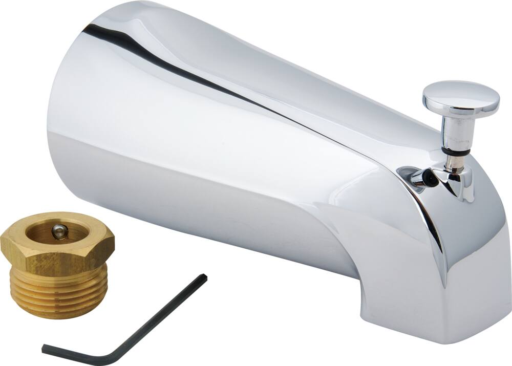 PlumbShop Diverter Tub Spout with 1/2-in FIP Adapter, 3/4-in FIP Inlet