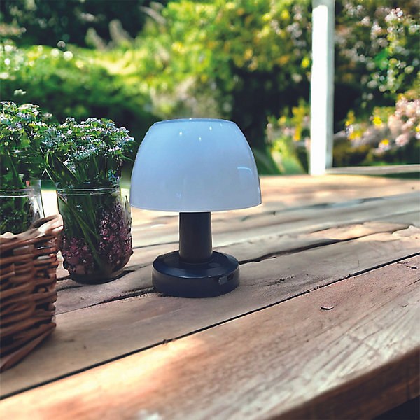 Lampe de table solaire Lumina blanc IP44 200lm 0,4W H.13,5cm Lumisky