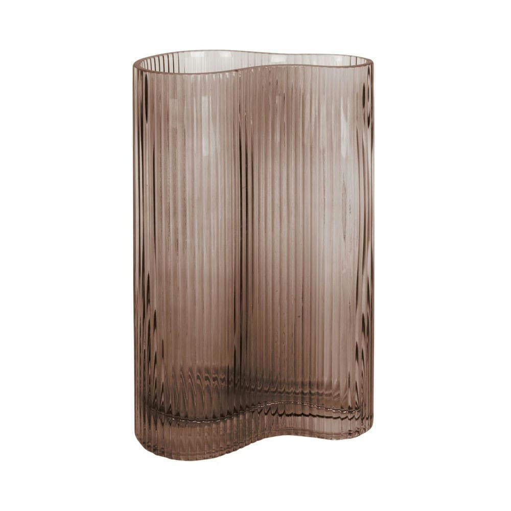 WAVE - Vase allure wave large verre marron