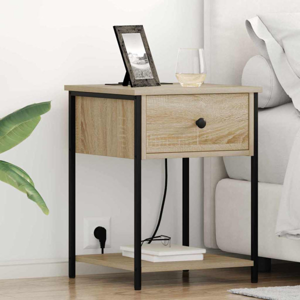 2x Szafka Nocna Brąz Komoda Stolik Półka Nocna Do Sypialni 42 x 41 x 56 cm