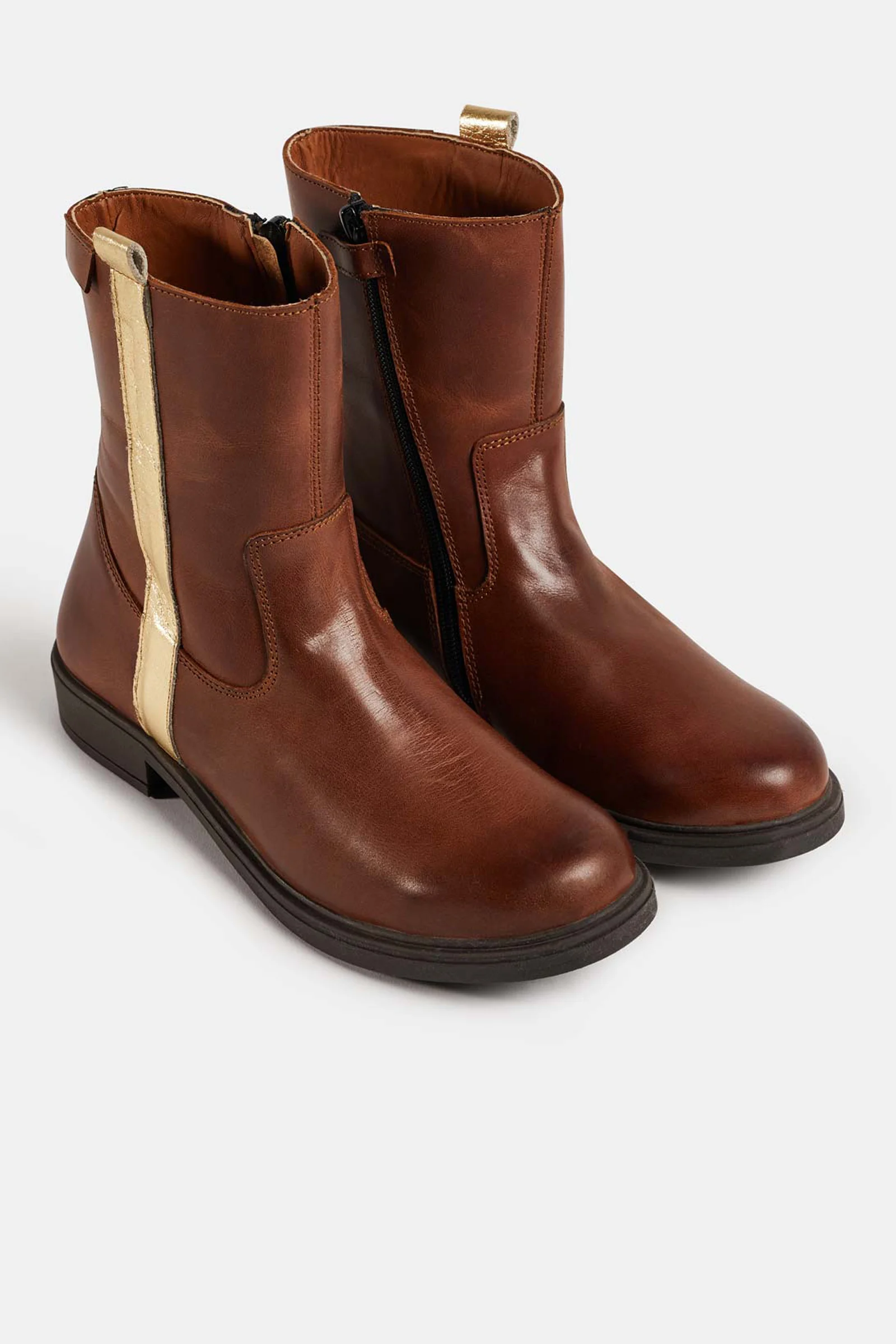 Braqeez Meisjes leren enkellaarzen met metallic streep