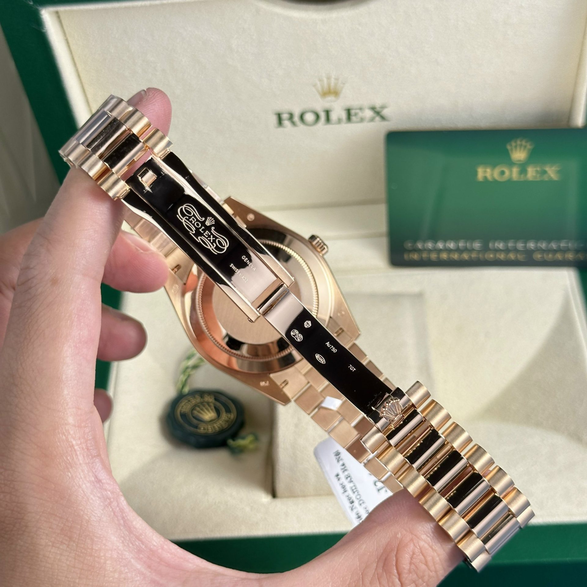 Rolex Day-Date 228235 RG Plated Eisenkiesel Dial CZ Diamonds 40mm Super Clone