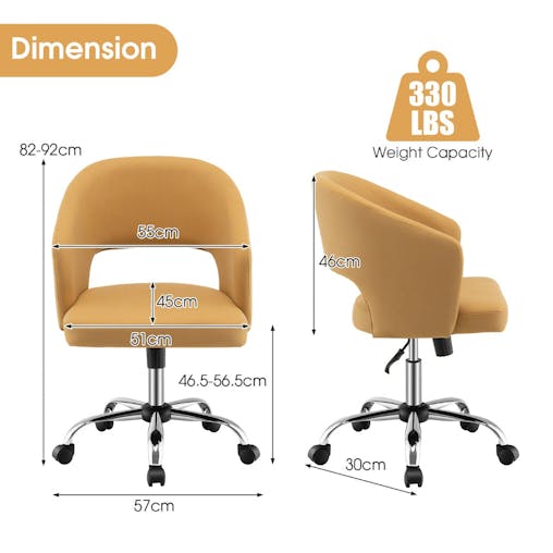 NNECW Modern Swivel Mid Back Home Office leisure Chair with Adjustable Height