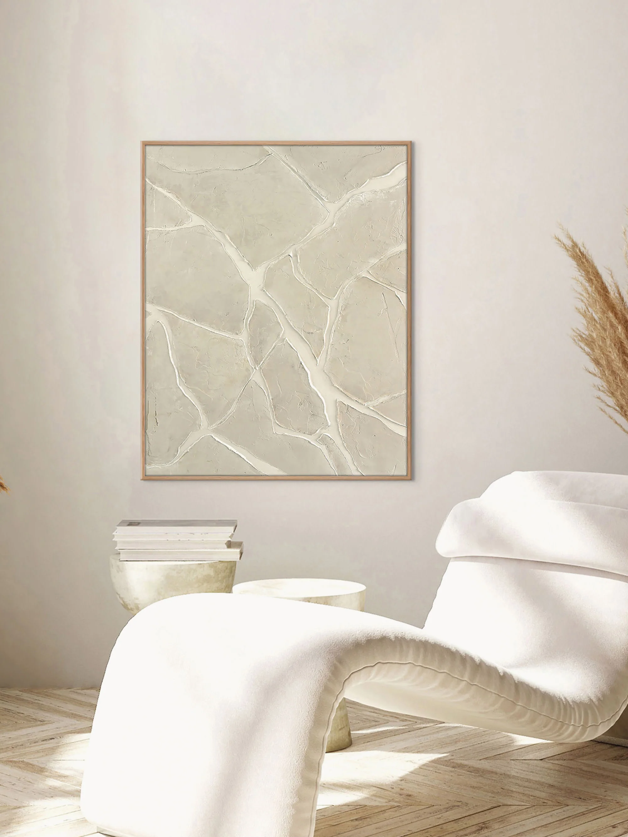 Digitaldruck mit handgemalten Elementen White Trace