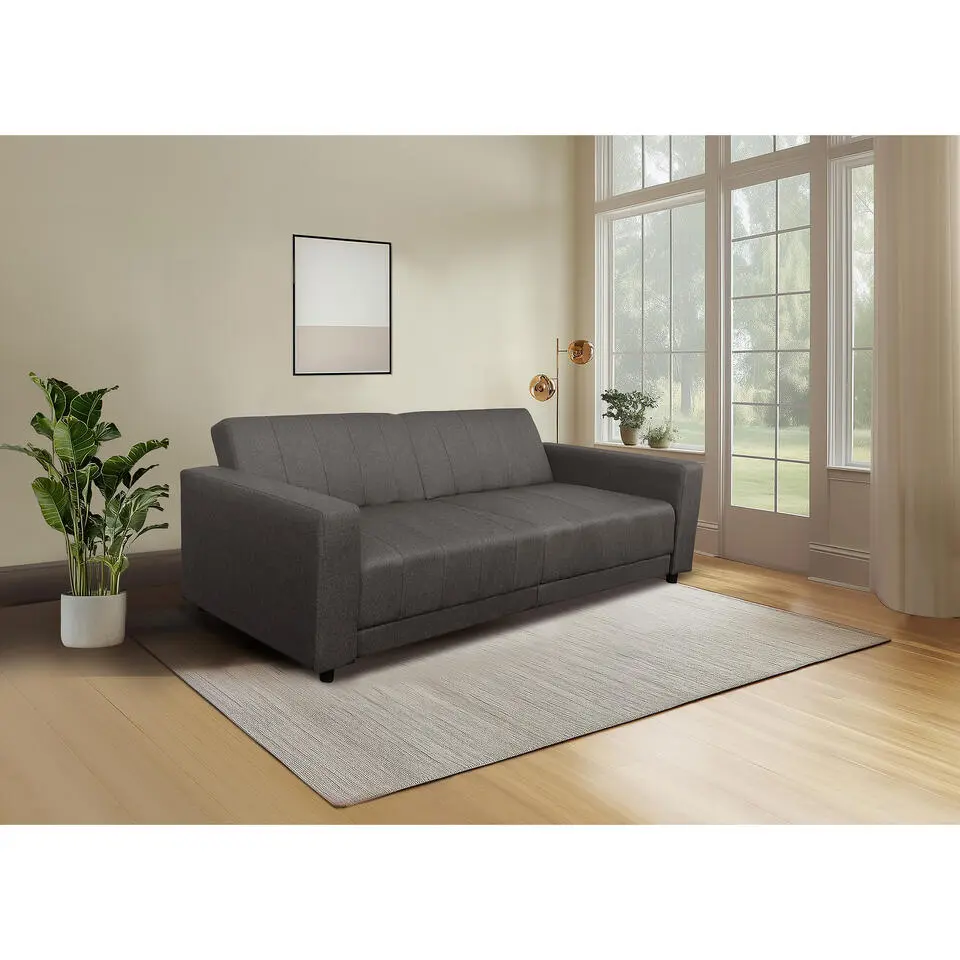 Allie II - Slaapbank 3-zits in donkerbruine stof