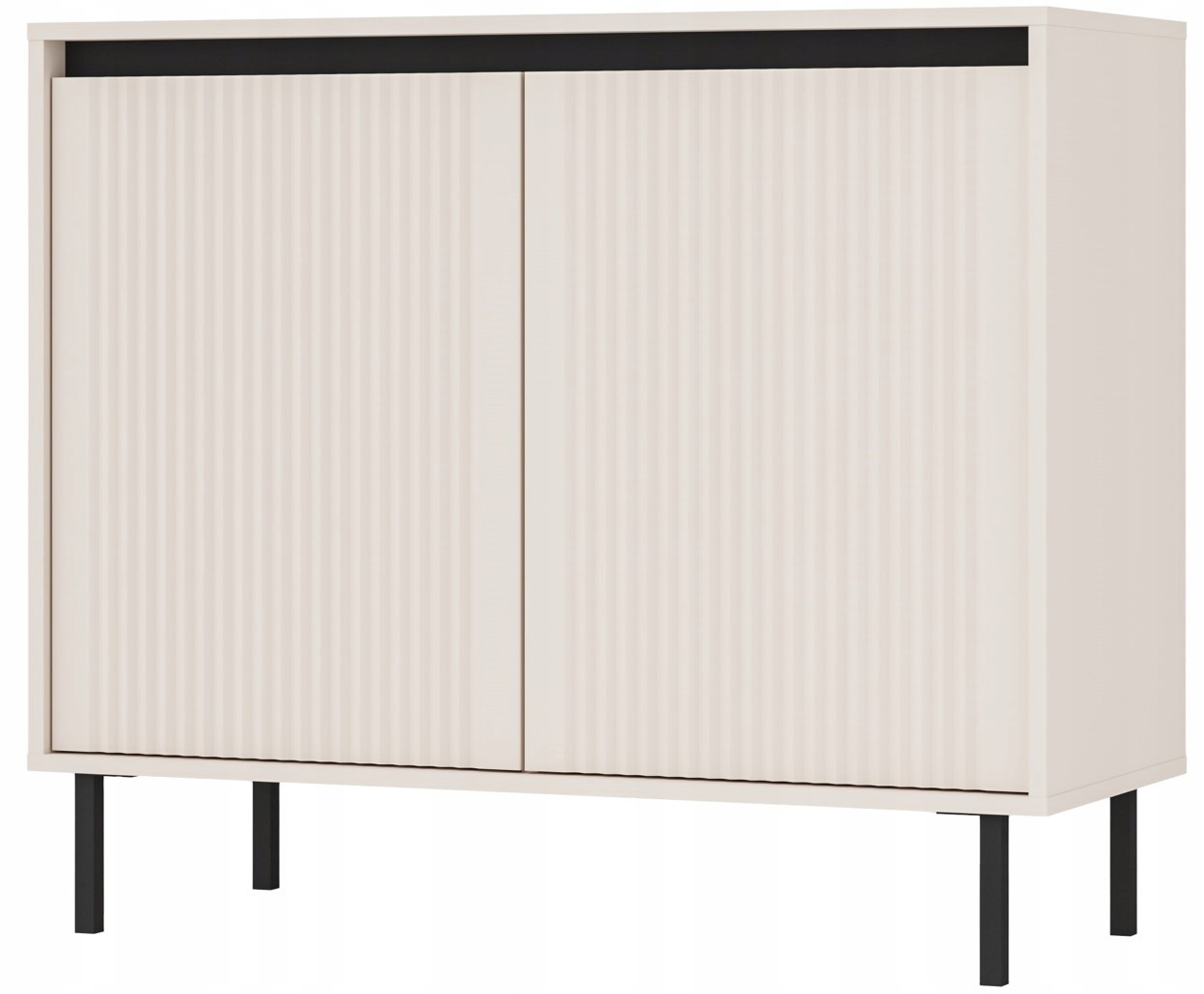 KOMODA GLAMOUR 100 cm RYFLE Nóżki METALOWE 2D BEŻOWA OSAKA