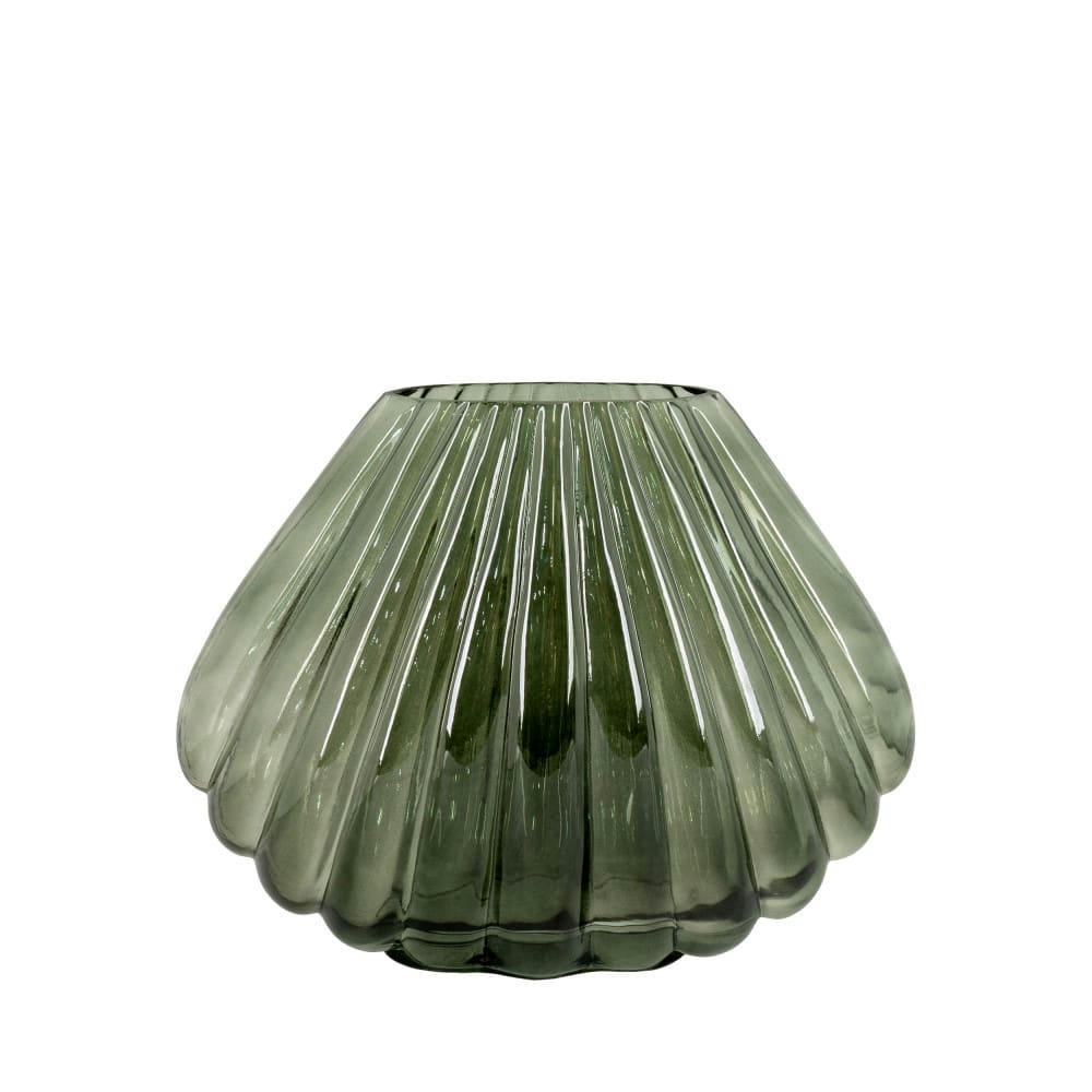 PALMA - Vase en verre H22cm vert