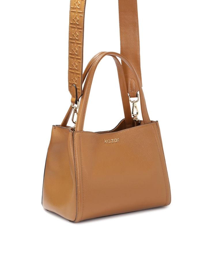 Brown soft leather handbag