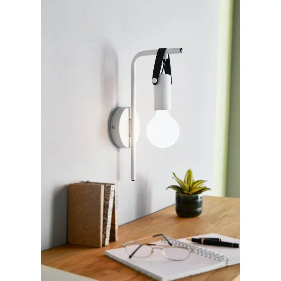EGLO Apricale Wandlamp - E27 - Leer - Zwart/Bruin