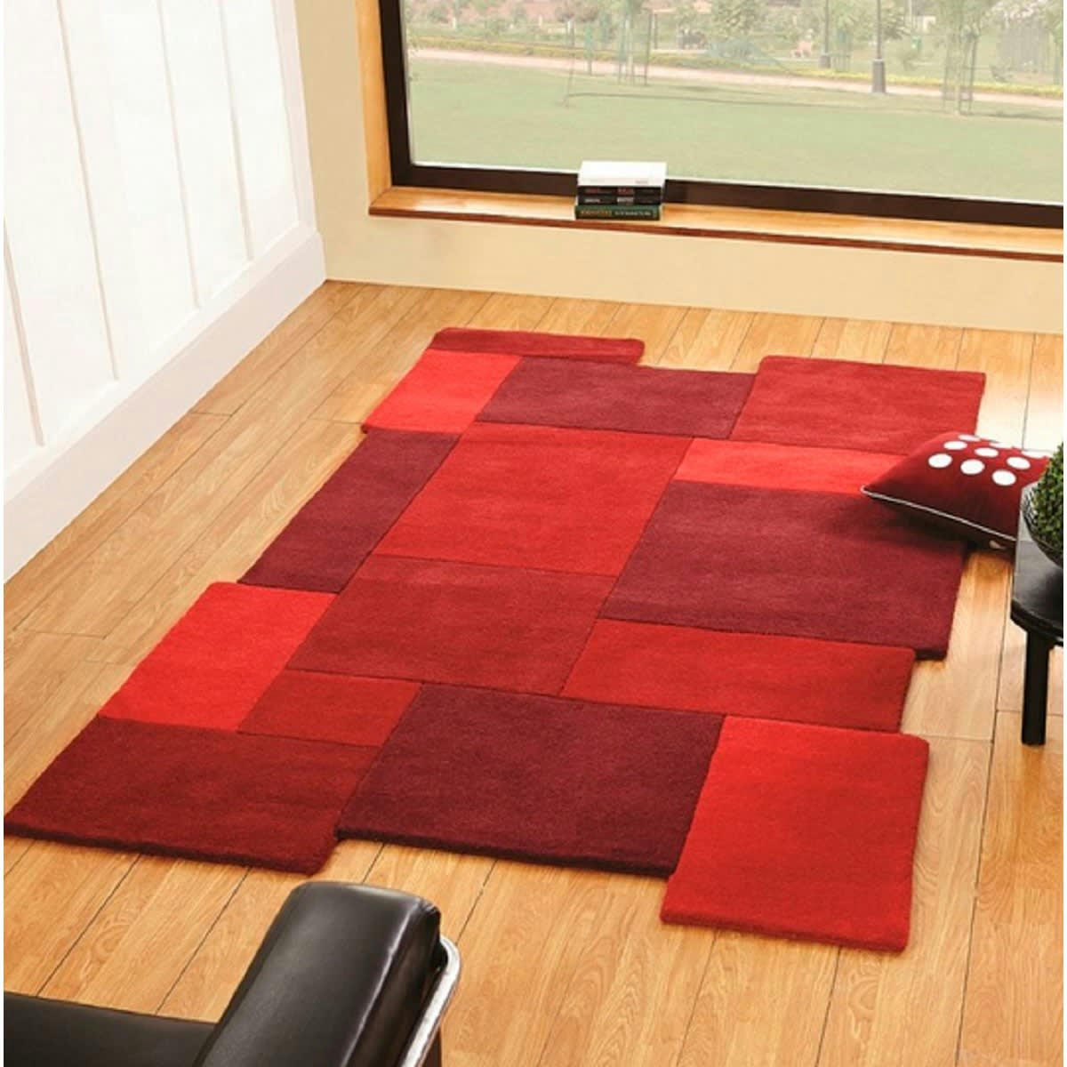 ARTY - Tapis moderne et design en Laine Rouge 90x150 cm