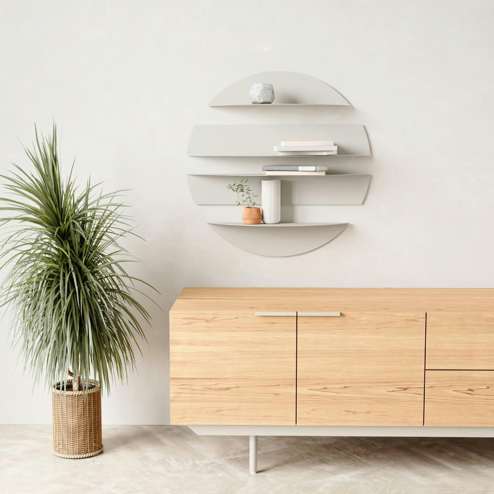 SOLIS - Etagère murale blanc diam 76cm
