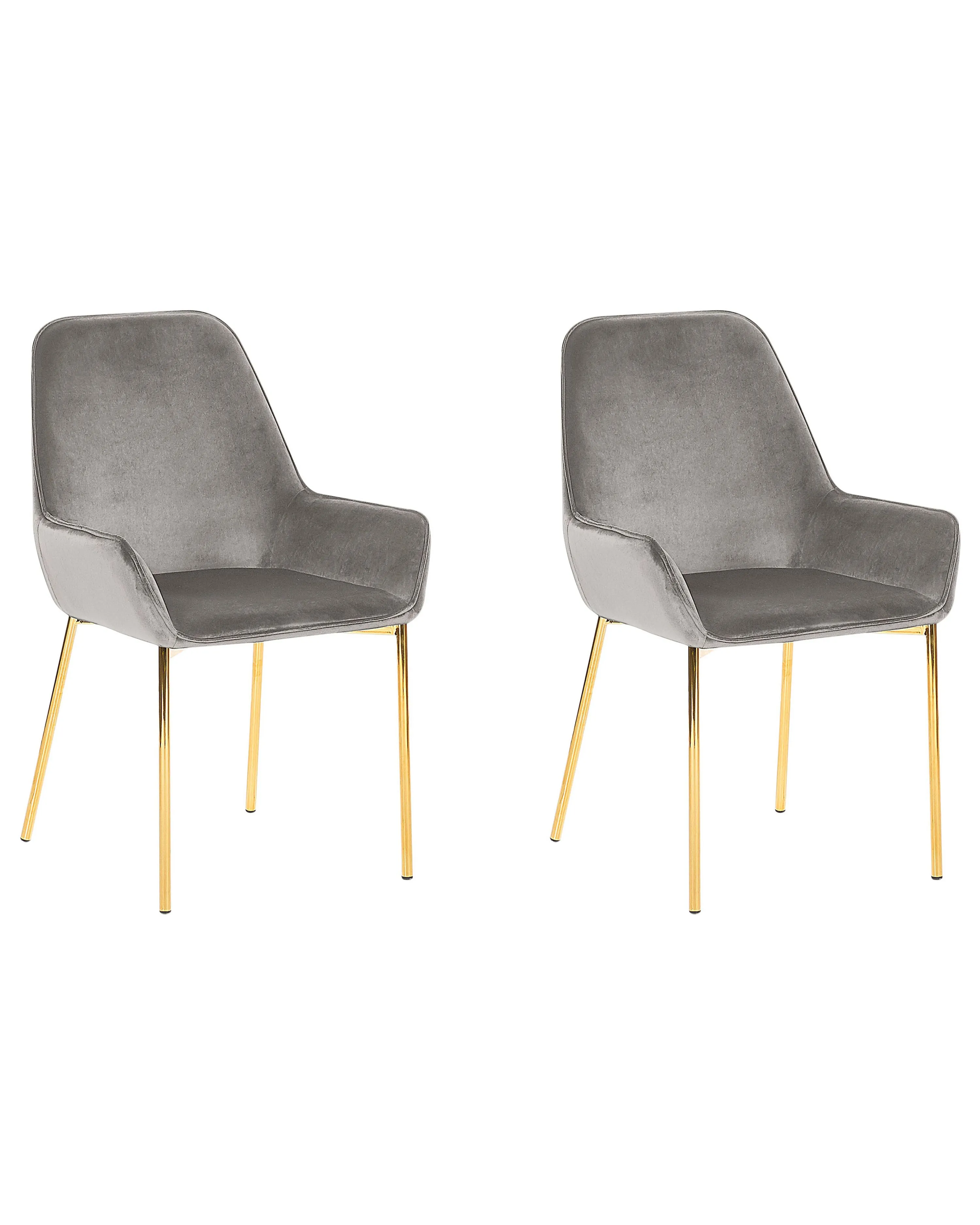 Set of 2 Dining Chairs LOVERNA Corduroy Grey