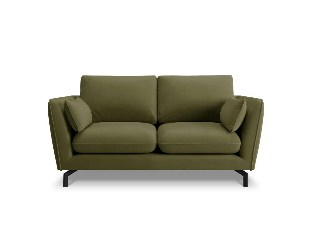 PODIUM - Canapé 2 places en velours vert