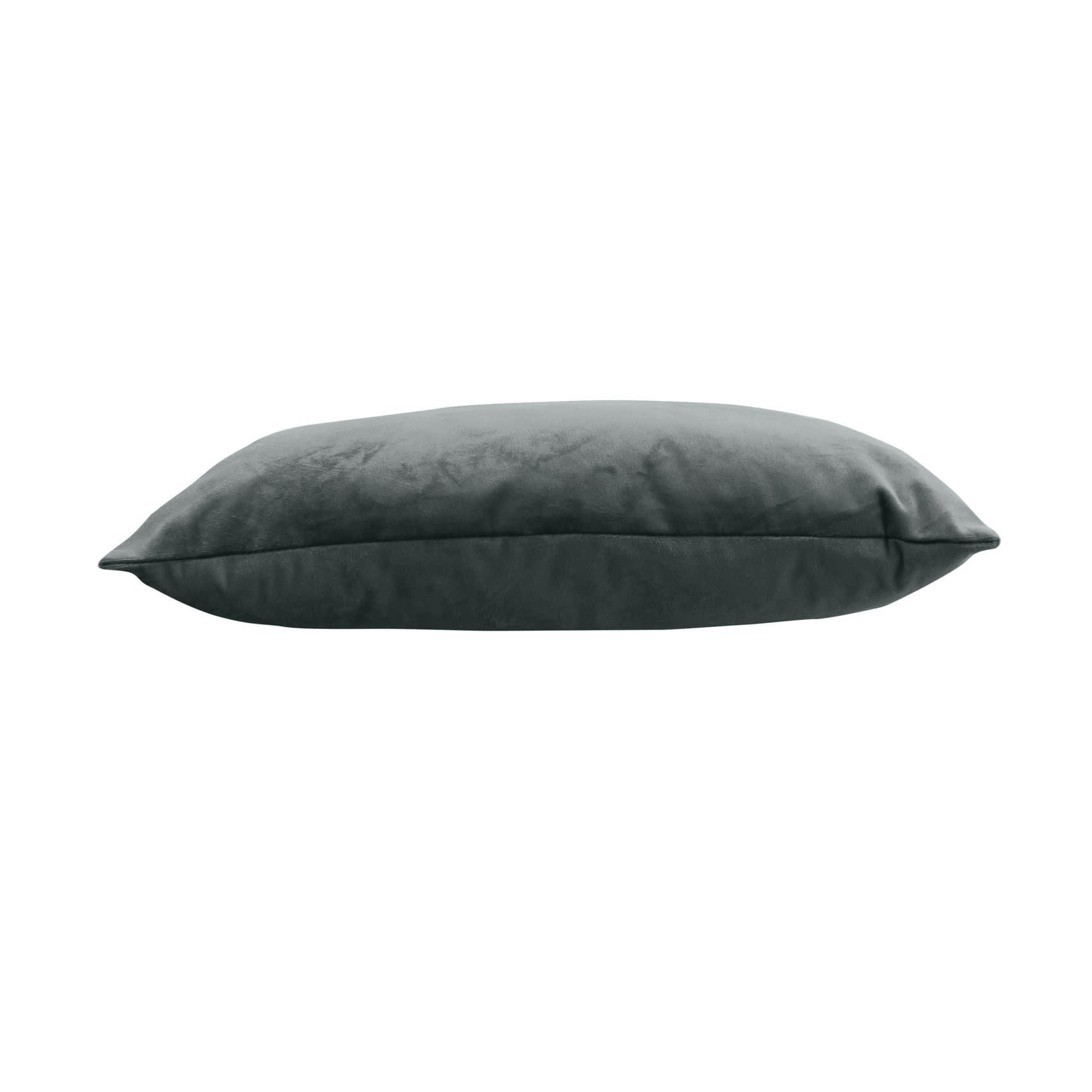 - Coussin en velours avec zip déco gris souris 40x40 cm