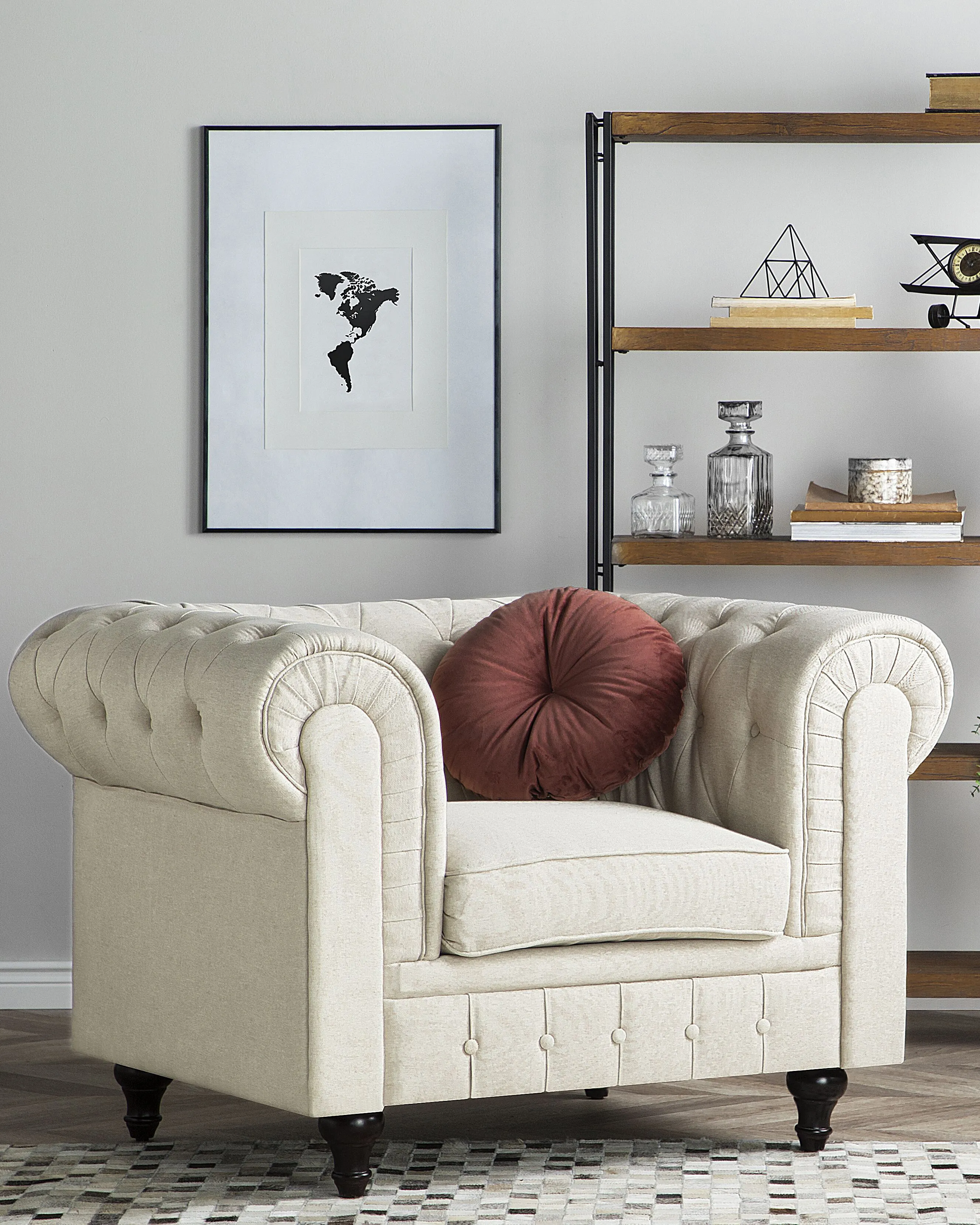 Armchair CHESTERFIELD Fabric Beige