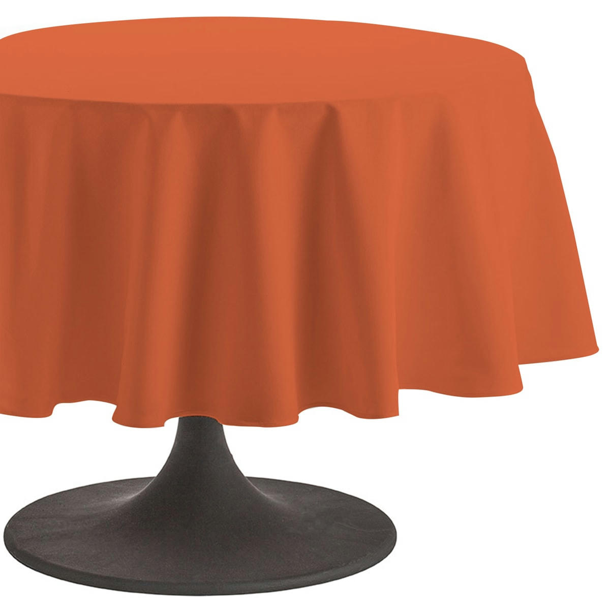 CAMBRAI - Nappe en coton traitee teflon mandarine 235x235