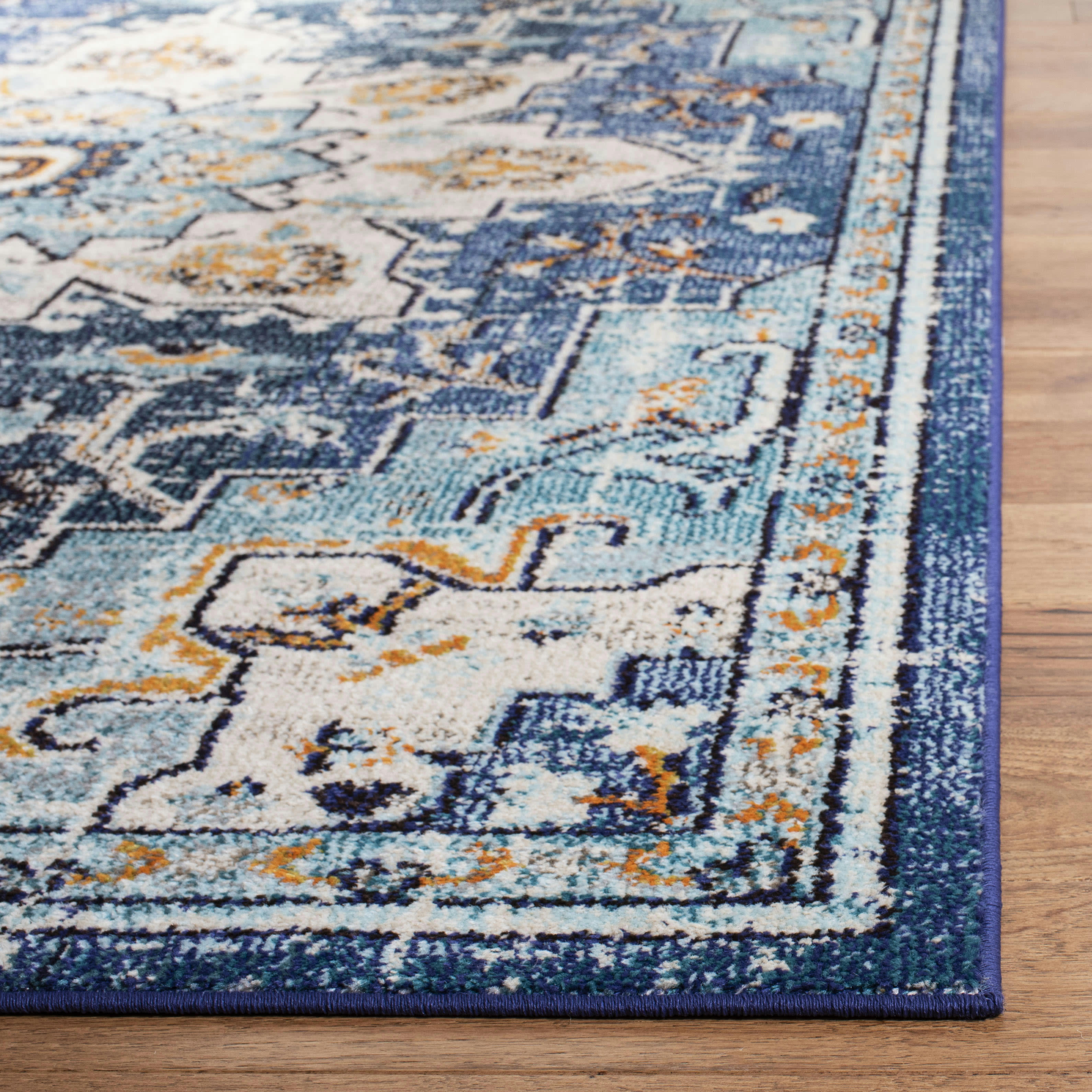 MADISON - Tapis de salon interieur en bleu & bleu clair, 160 x 229 cm