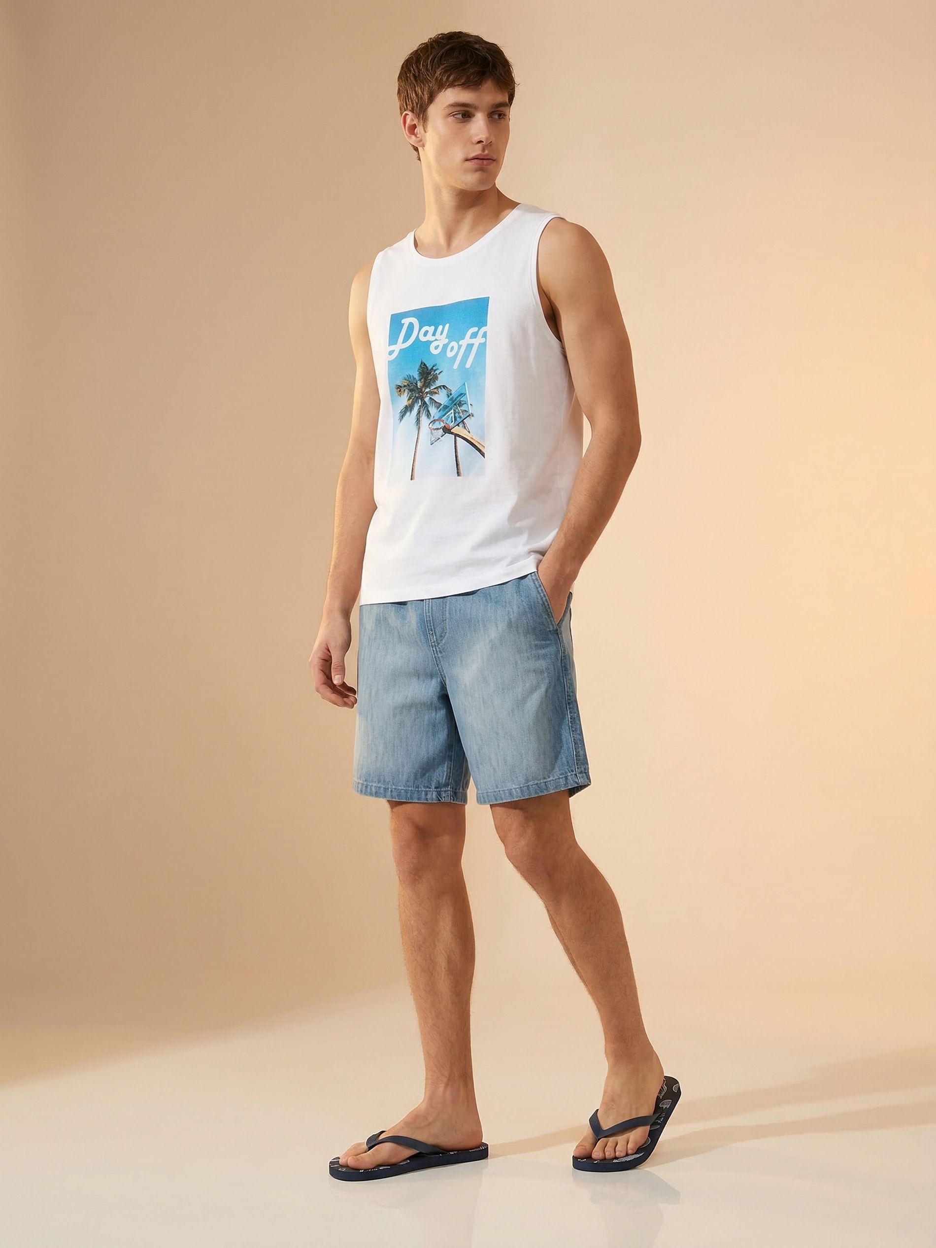 Szorty jeansowe loose jogger z efektem sprania