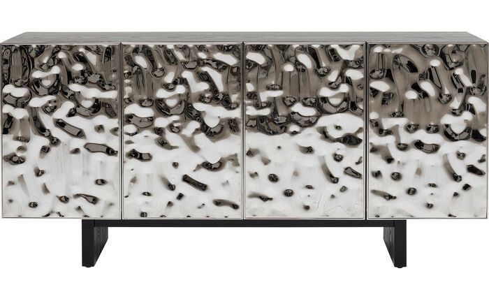 Kare Design Caldera Dressoir 4-Deurs - Zilver Zwart