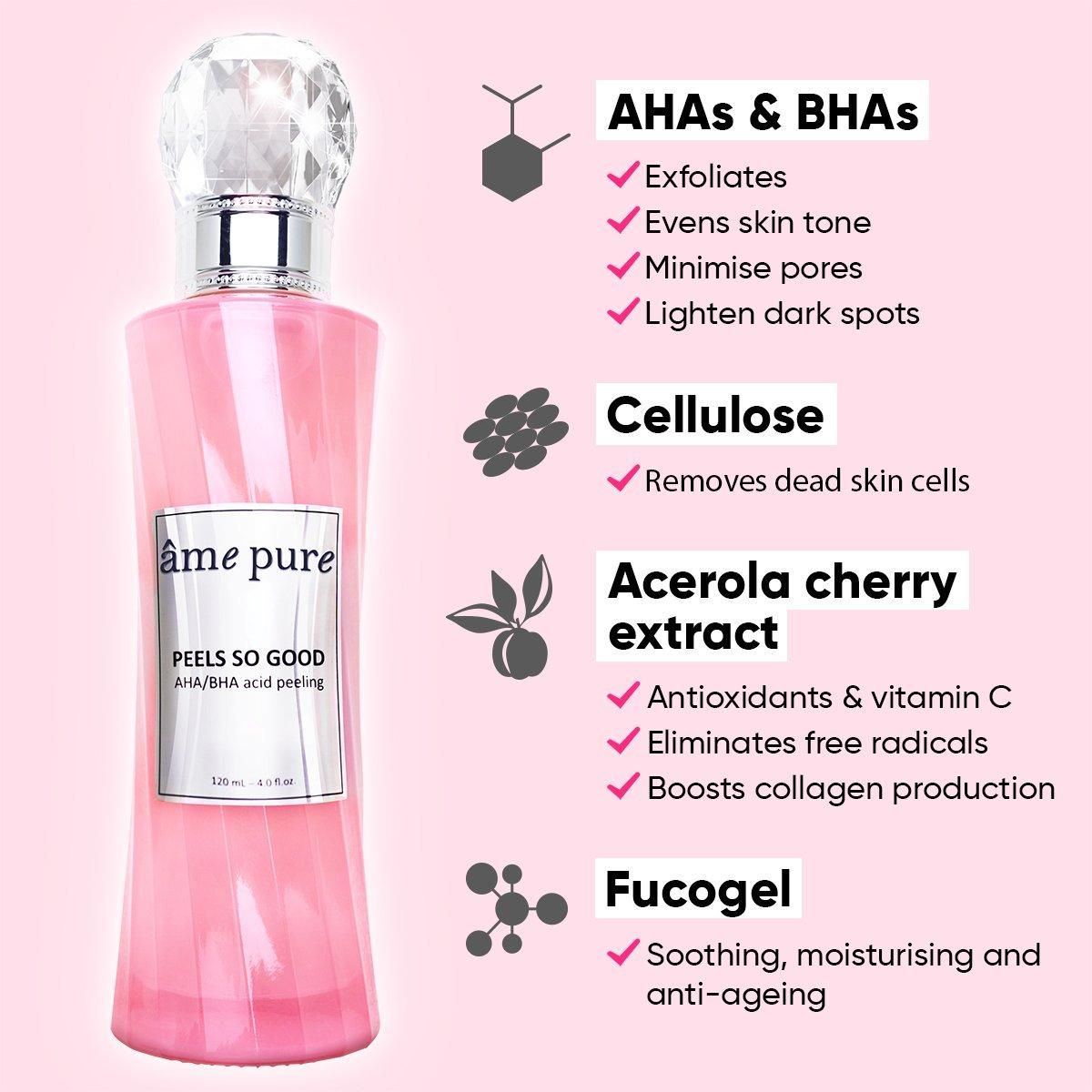 âme pure PEELS SO GOOD – AHA/BHA Fruit Acid Peeling Gel, Exfoliating Face Peel