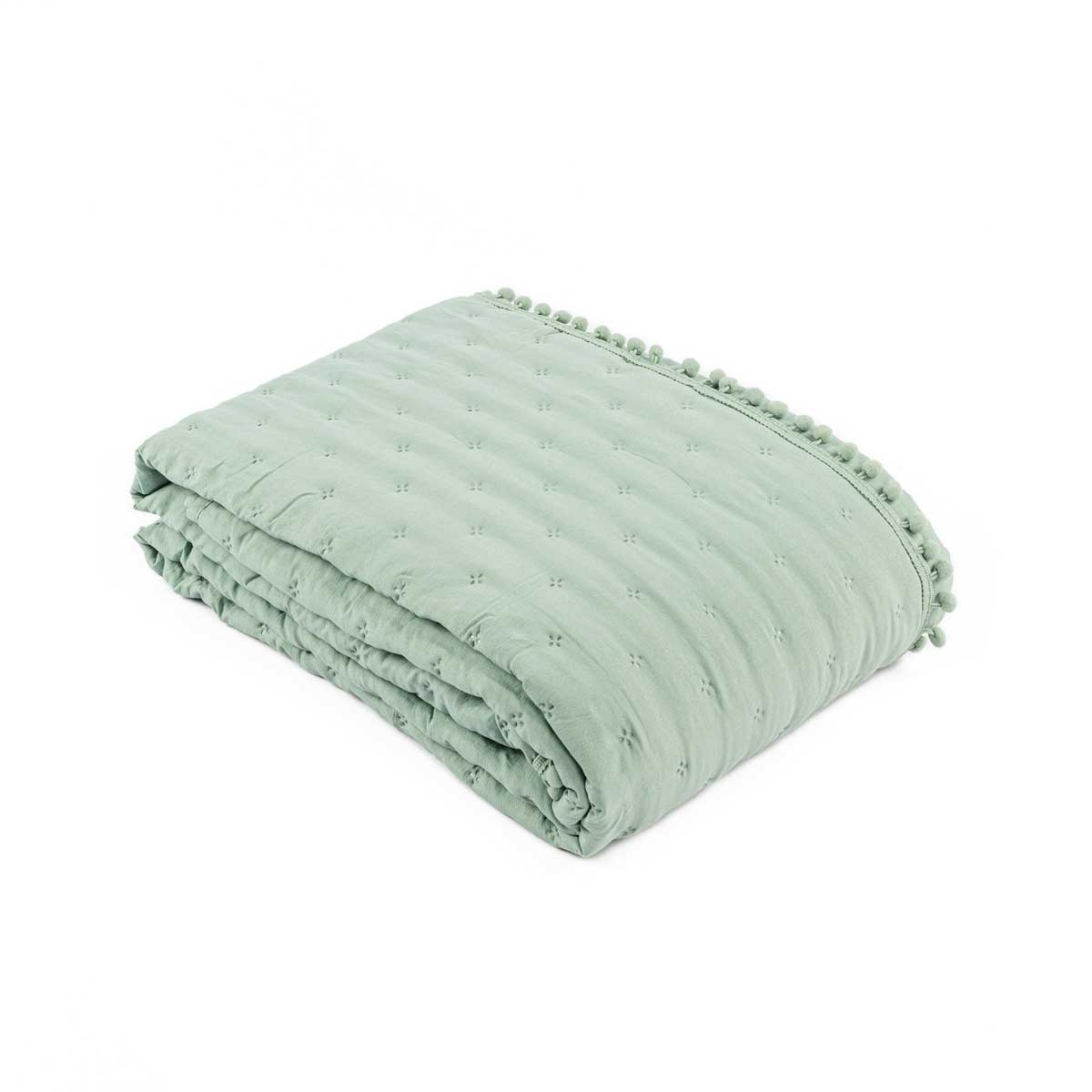 Edredão BEARreversível verde água e cinza 140x220cm