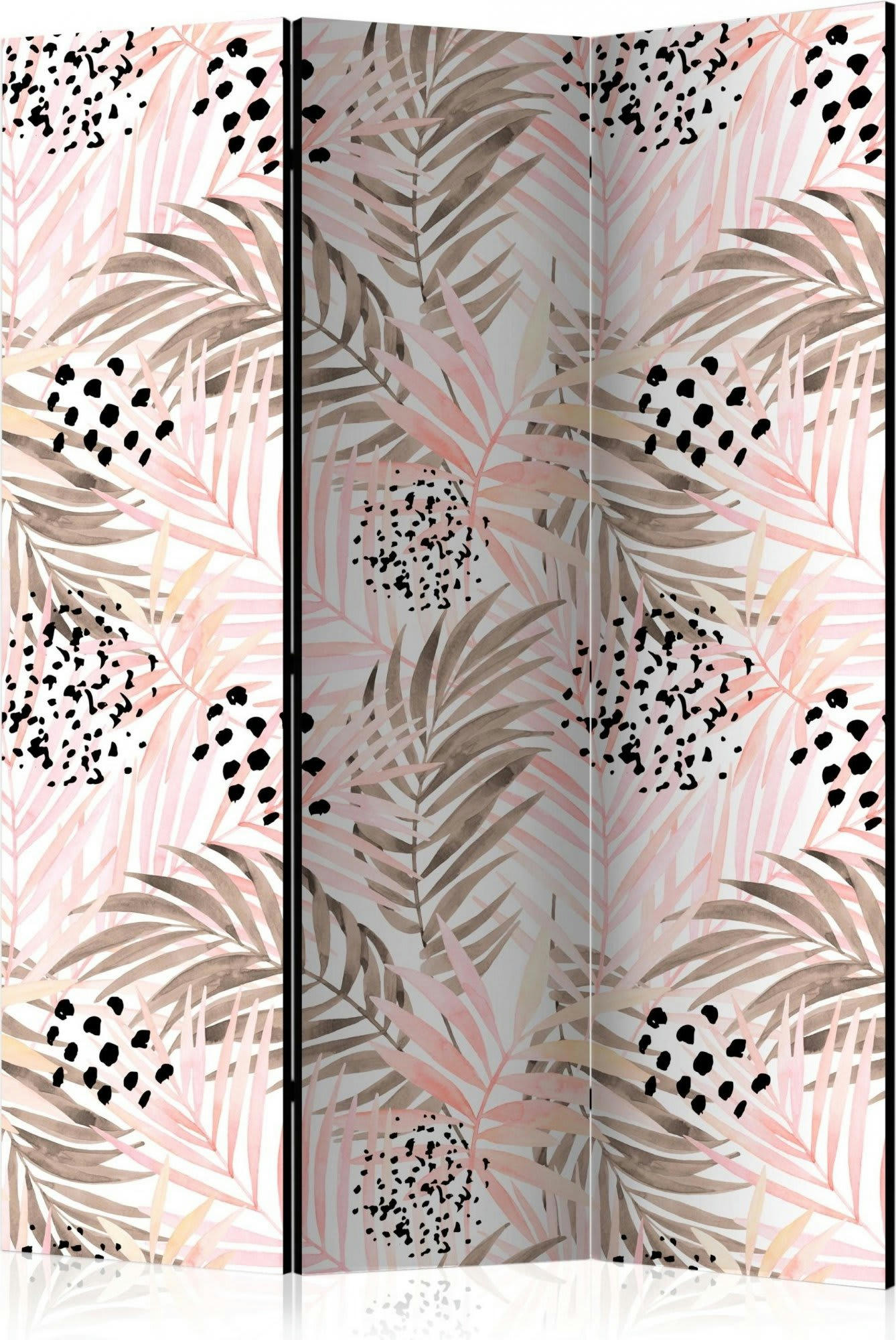 PINK PALM LEAVES - Paravent Nature Toile intissée Rose