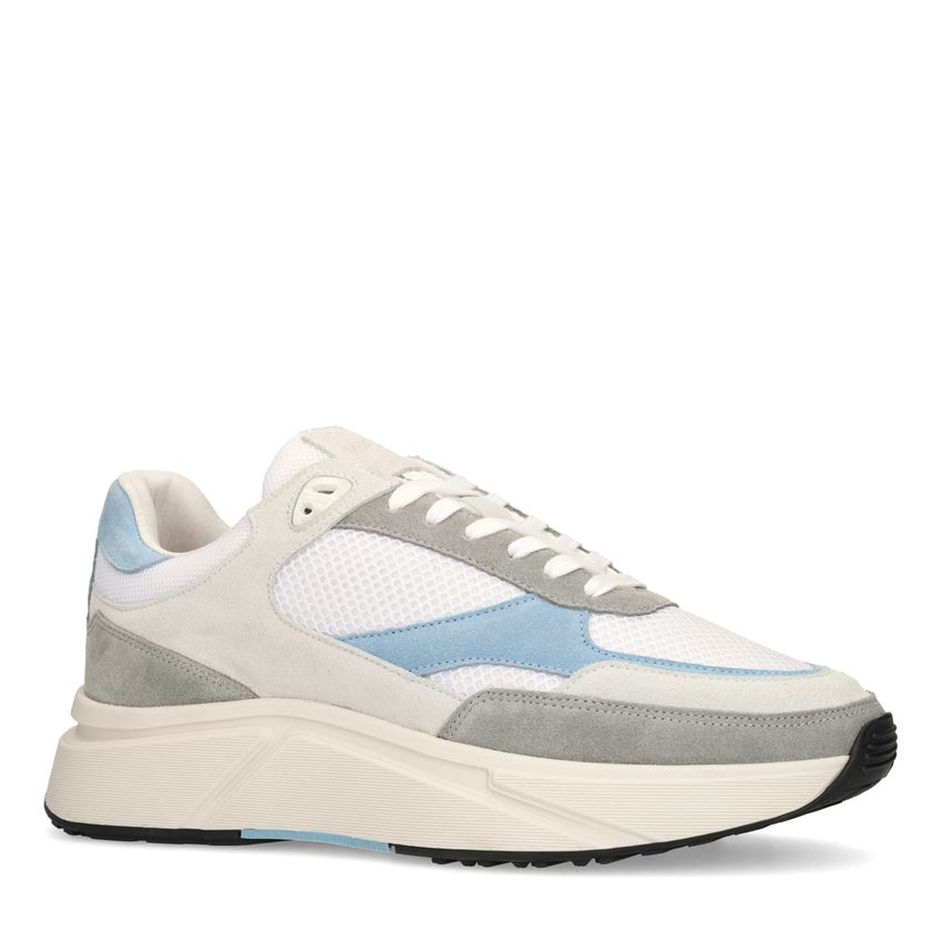 Manfield Grijze suède sneakers