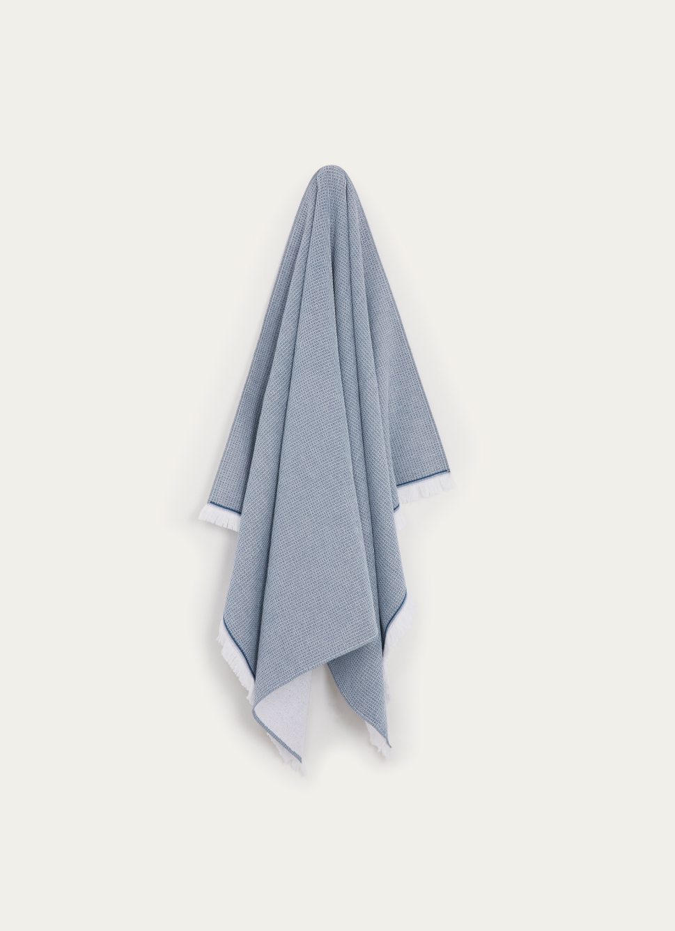 SERVIETTE DE TOILETTE EN NID D'ABEILLE BLEU