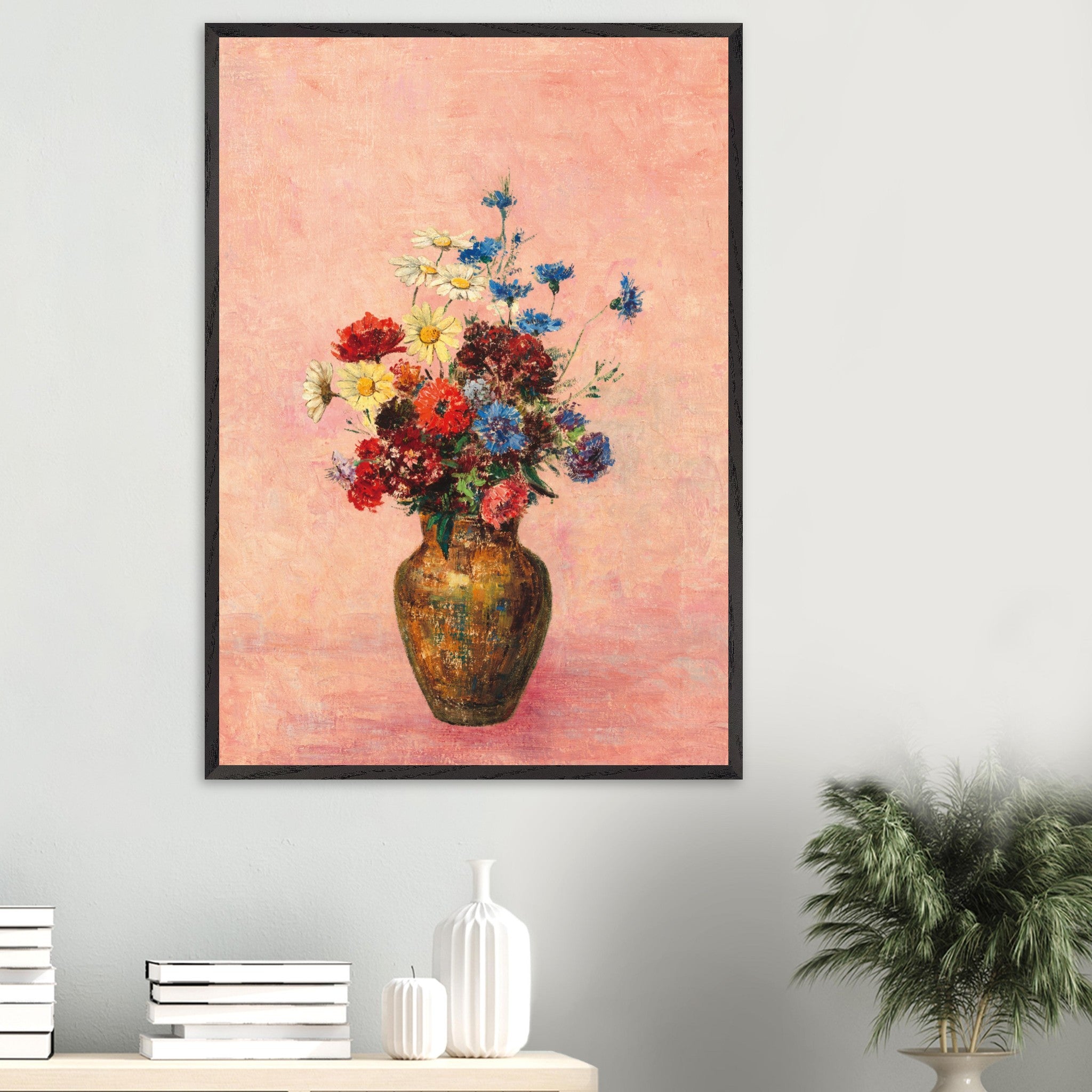 Artfulprints Poster Bloemen in vaas 4  - 70x100 cm - Roze