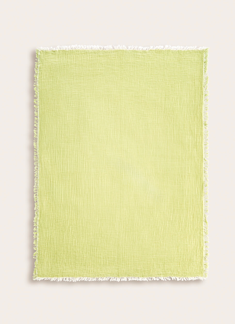 PLAID EN GAZE DE COTON VERT ANIS