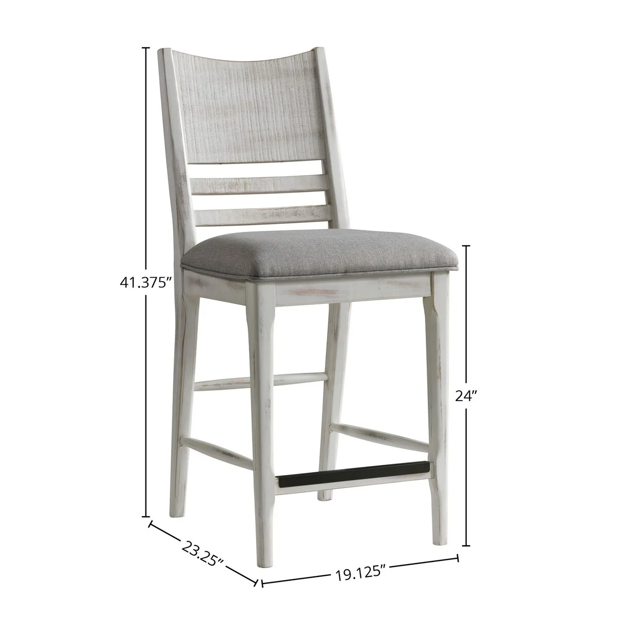 Modern Rustic Counter Stool, Panel Back w/Cushion (Set of 2)