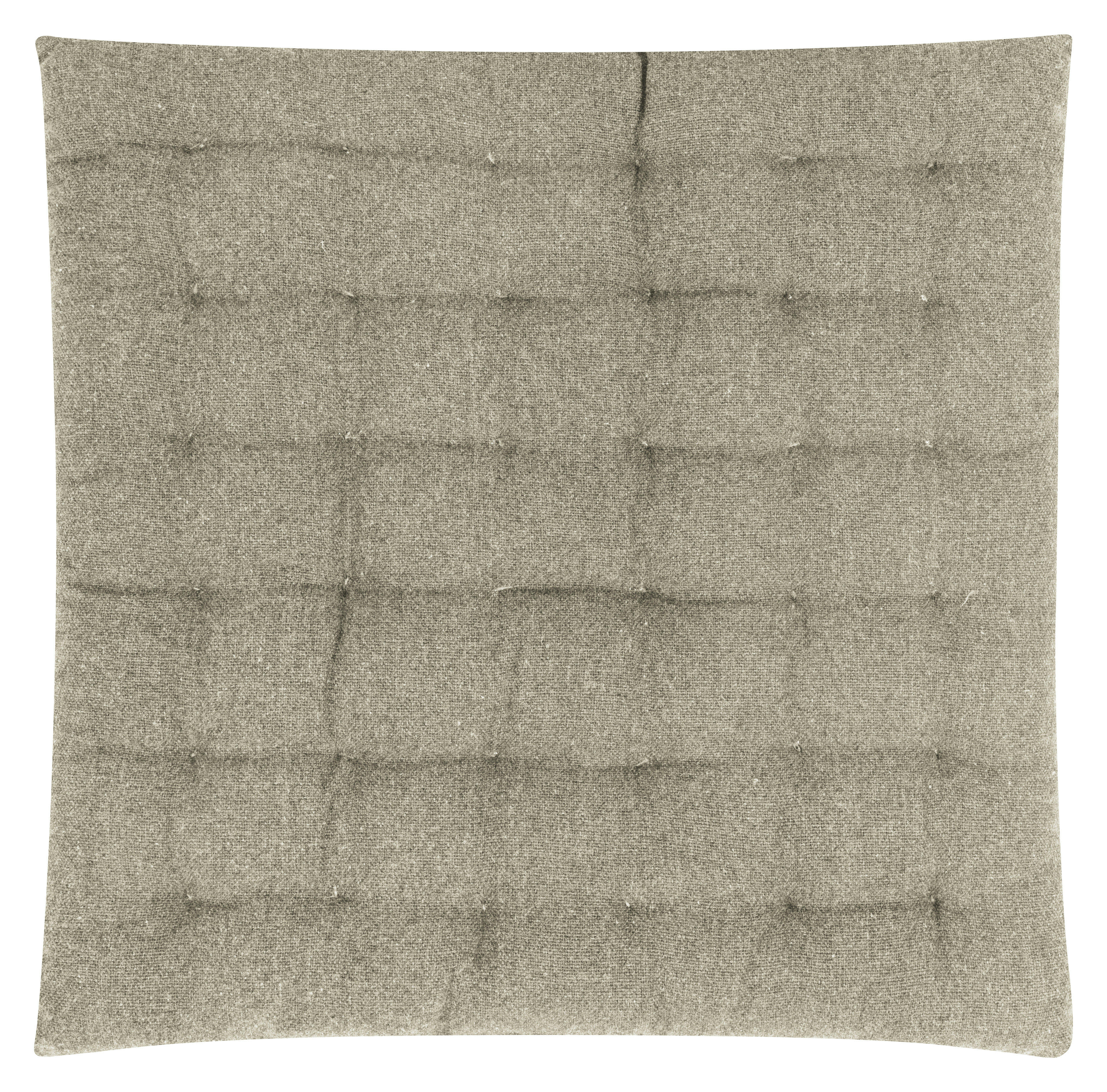 FREYA - Galettes de chaise capitonnées taupe -lot de4- 40x40x4