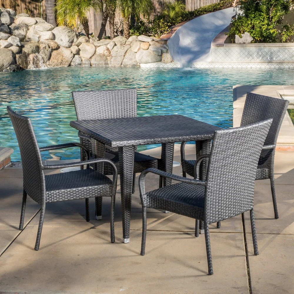 Outdoor Delani 5-piece Wicker Dining Set by Christopher Knight Home