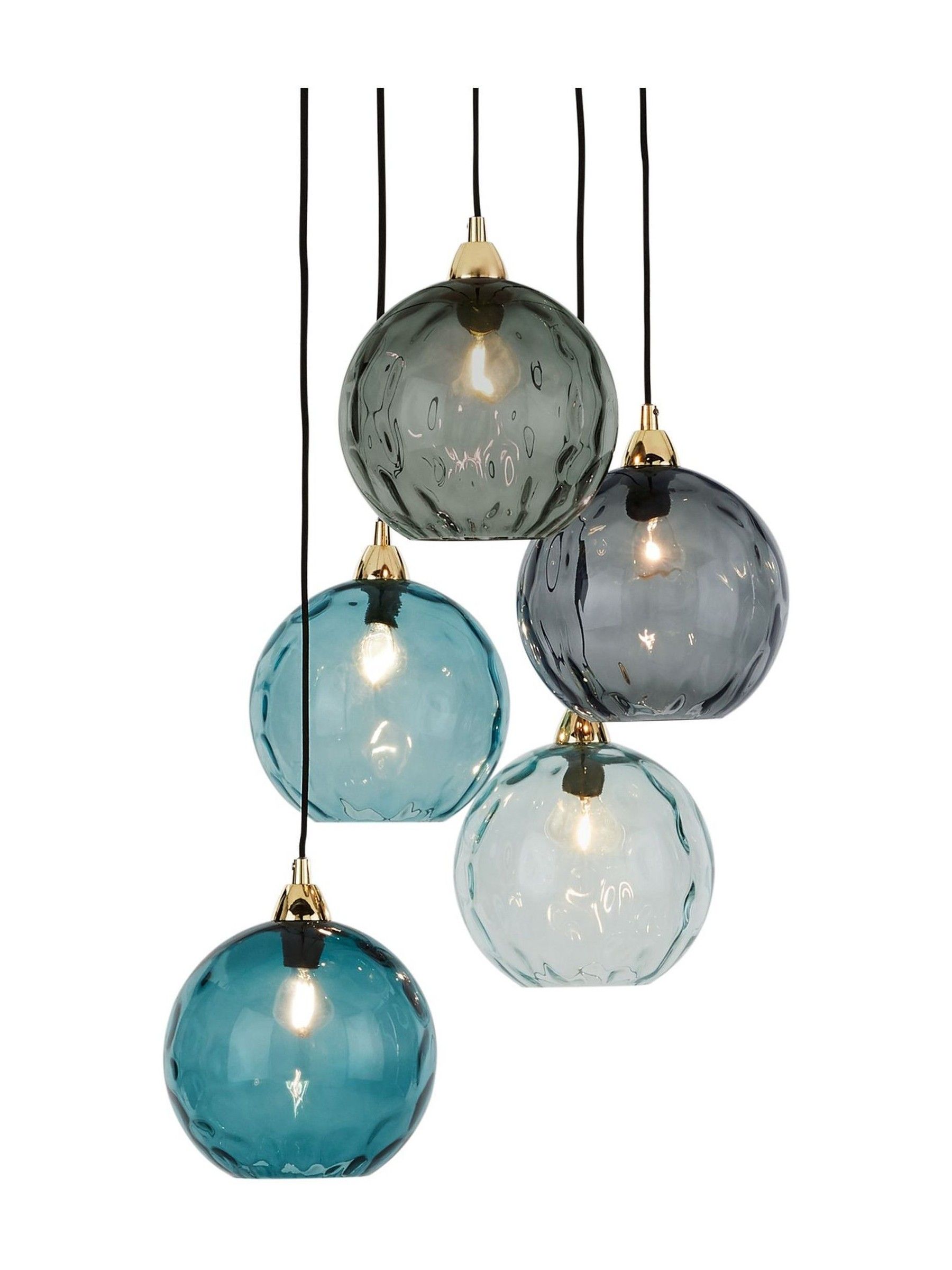 Ilaria 5 Light Cluster Pendant Ceiling Light in Blue