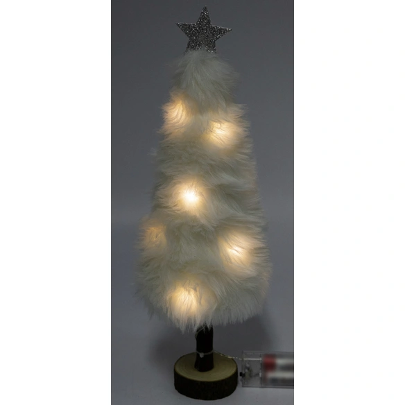 Dekofigur, LED Dekobaum, weiß/holzfarben