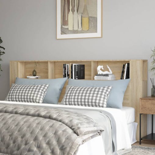 NNEVL Headboard Cabinet Sonoma Oak 220x18.5x104.5 cm