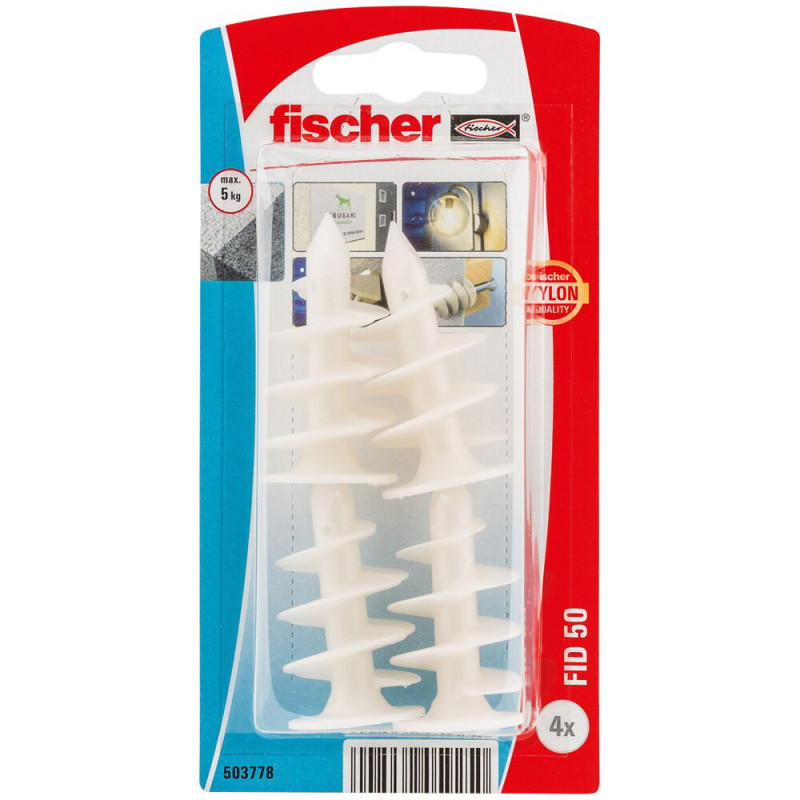 Cheville FID pour matériaux isolants Ø 25 x 50 mm 4 pièces