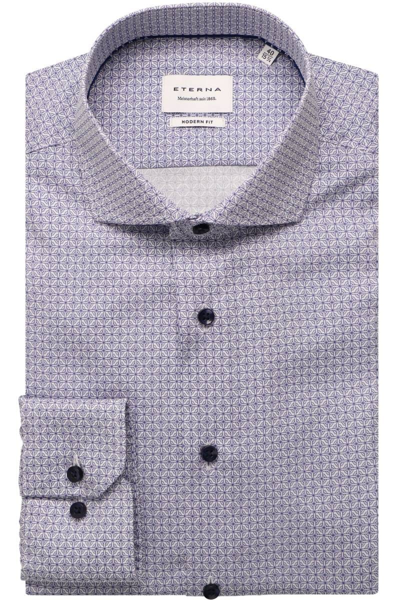 ETERNA Modern Fit Hemd mittelblau, Bedruckt