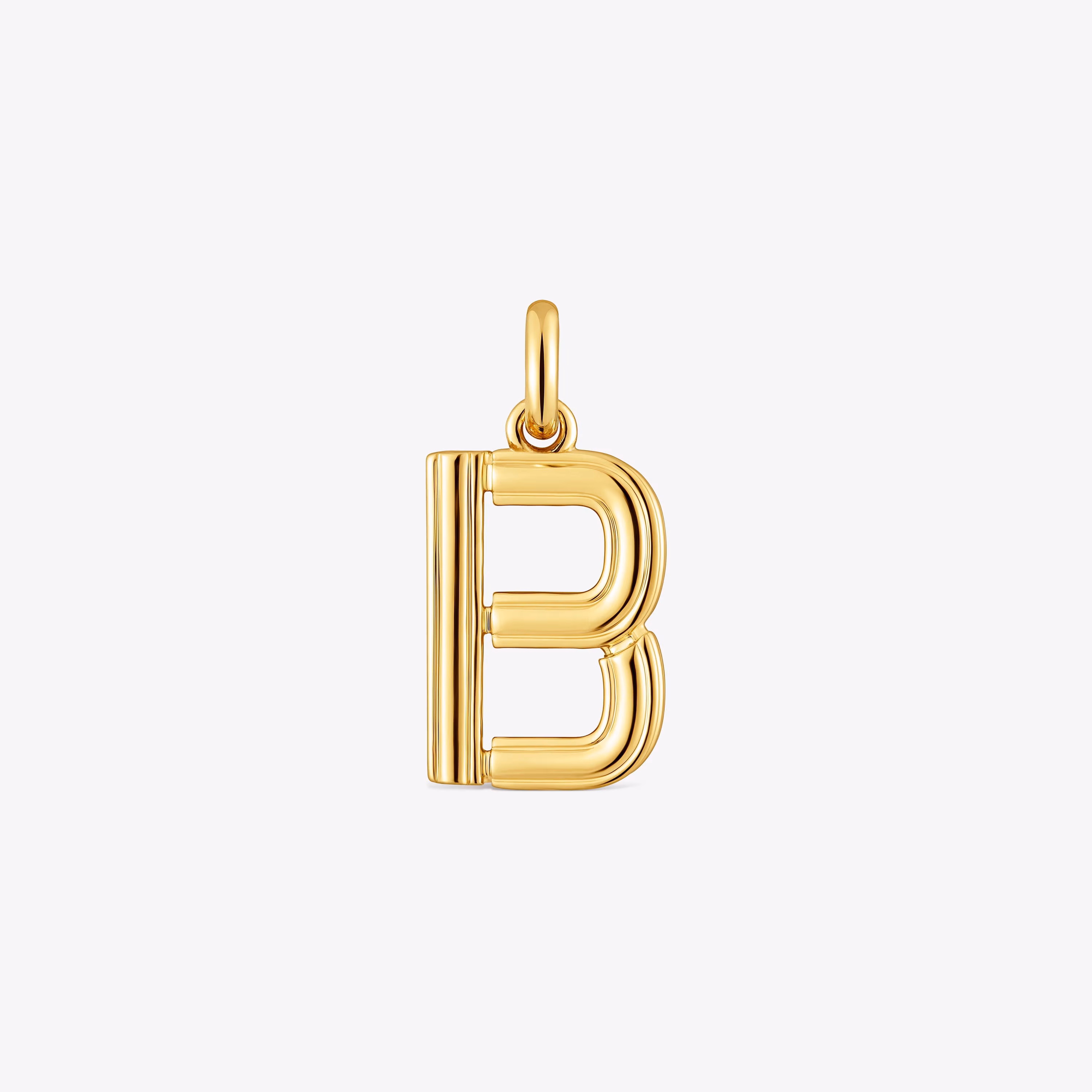 Colgante mediano letra B con baño de oro 18 kt sobre plata Alphabet