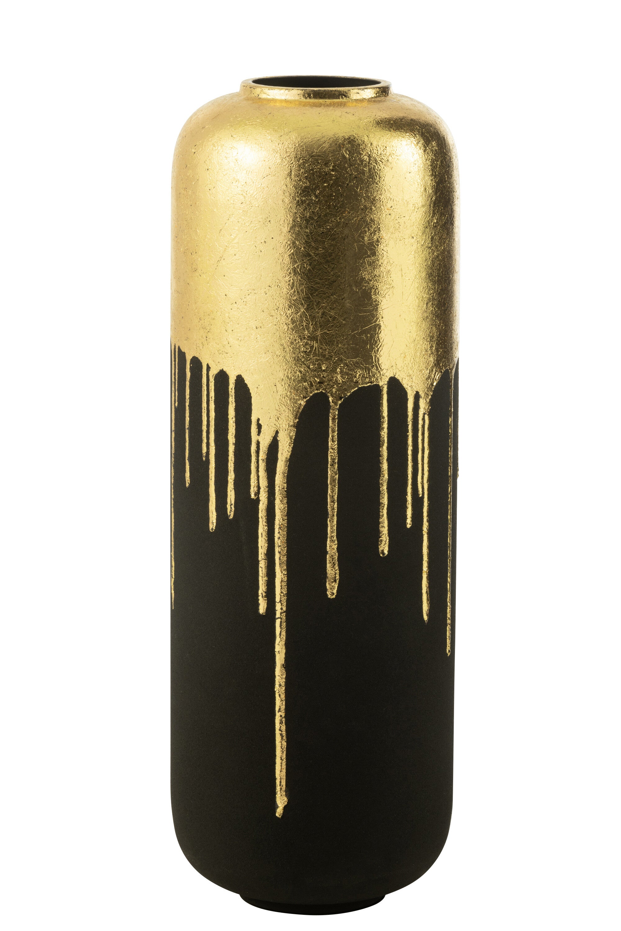 J-Line vaas Duo - metaal - zwart/goud - 70 cm hoog