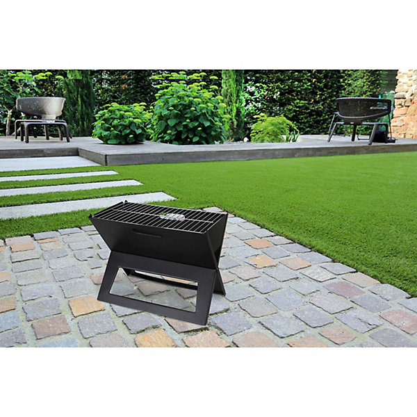 Barbecue charbon horizontal sunnydays acier noir 44.5 x 30.5 x 35 cm