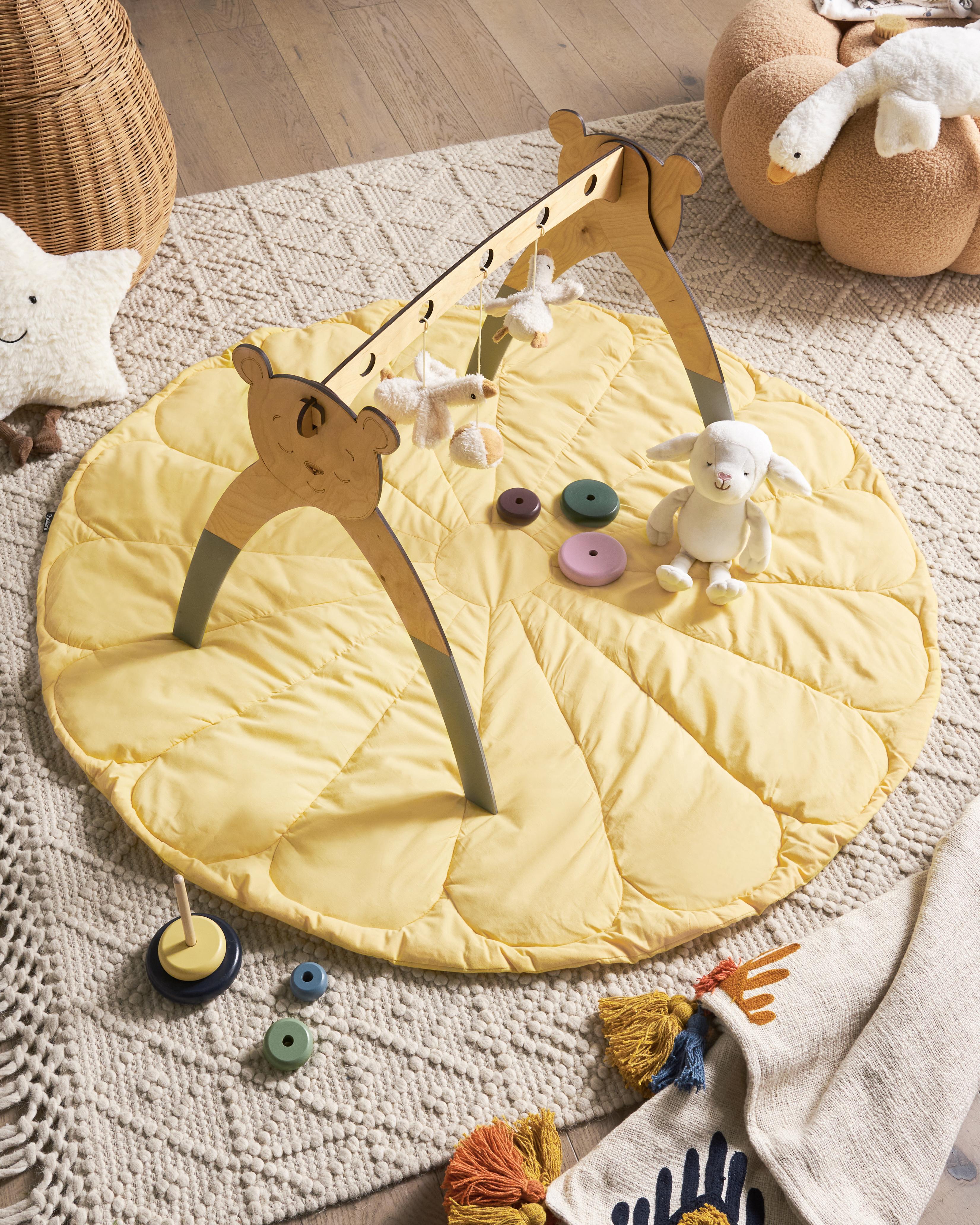 Kids Playmat ELIZJUM 110 x 110 cm Cotton Yellow